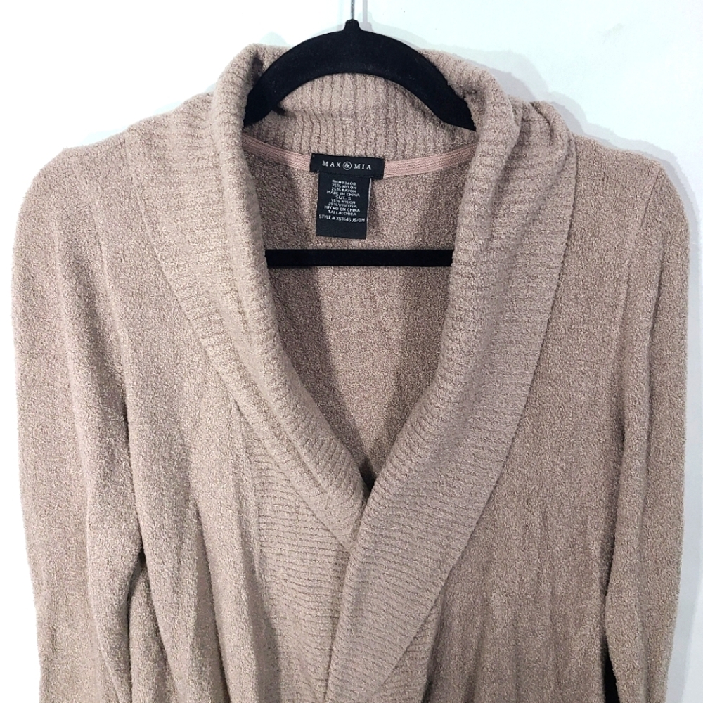 Max & Mia Women's Size Small S Mocha Open Cardigan Sweater Duster Comfycore - Picture 2 of 7